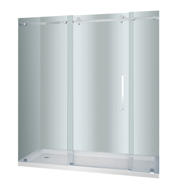 Aston SDR976-TR-..-72-10-L Sliding Shower Door With Base and Left Drain