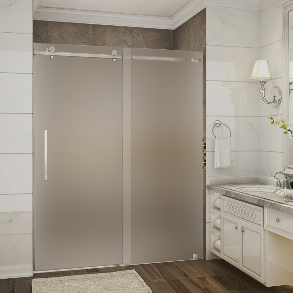 Aston SDR976F-..-60-10 Moselle Frameless Frosted Glass Sliding Shower Door