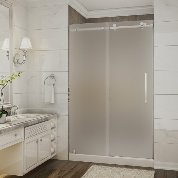 Aston SDR976F-TR-..-48-10-R Moselle Sliding Shower Door w/ Right Drain Base