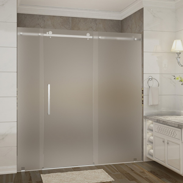 Aston Global SDR976F-TR-..-72-10-L Frosted Shower Door w/ Shower Left Base