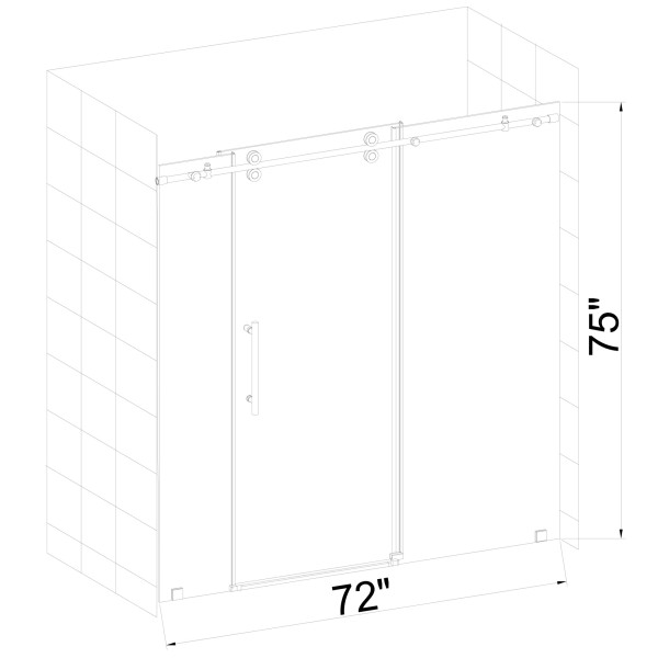 Aston Global SDR978-..-72-10 Langham Frameless Sliding Shower Door