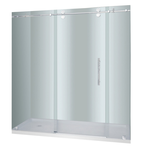 Aston Global SDR978-TR-..-72-10-L Left Drain Sliding Shower Door With Base
