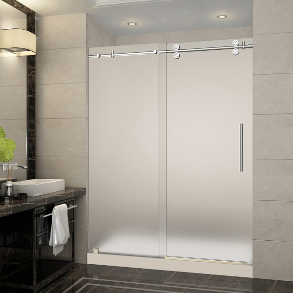 Aston SDR978F-TR-..-60-10-R Langham Frosted Shower Door With Center Base
