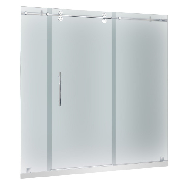 Aston SDR978F-TR-..-72-10-L Langham Frosted Shower Door w/ Left Drain Base