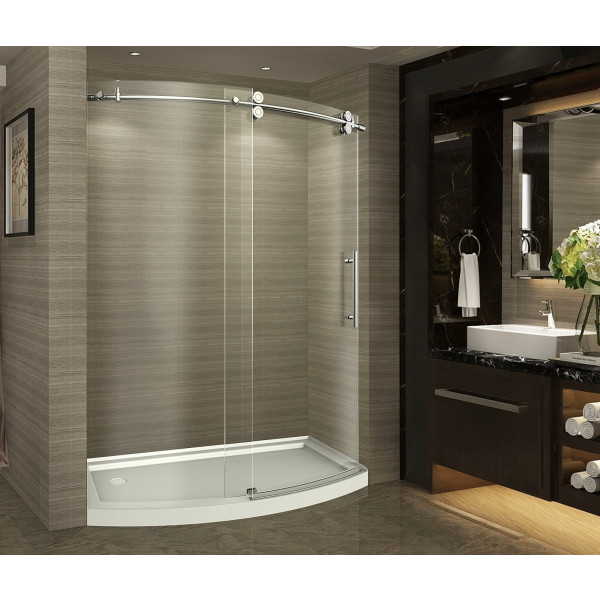 Aston SDR981-TRL-..-60-8-R ZenArch Shower Door Right Hand Opening With Left Drain Base