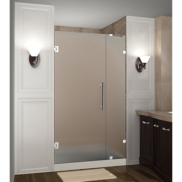 Aston SDR985F-..-32-10 32" x 72" Frameless Hinged Frosted Glass Shower Door
