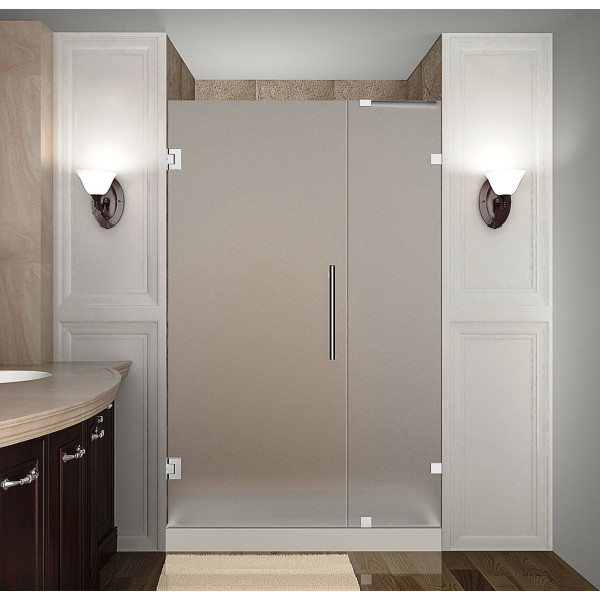 Aston SDR985F-..-35-10 35" x 72" Frameless Hinged Frosted Glass Shower Door