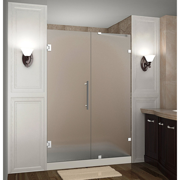 Aston SDR985F-..-46-10 46" x 72" Frameless Hinged Frosted Glass Shower Door