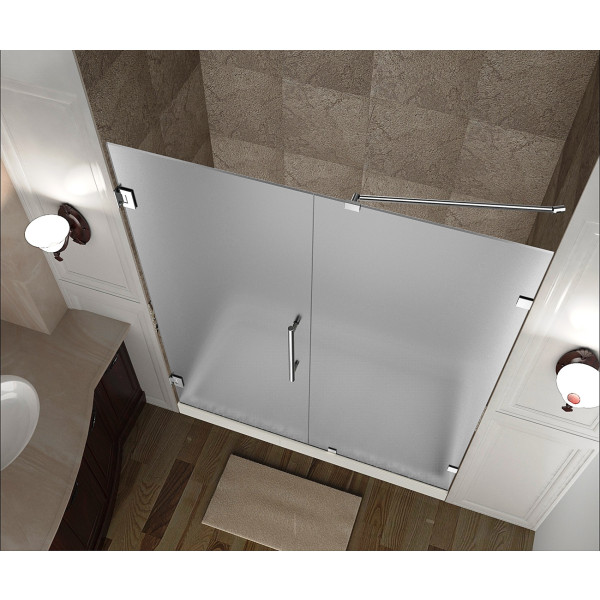 Aston SDR985F-..-65-10 65" x 72" Frameless Hinged Frosted Glass Shower Door