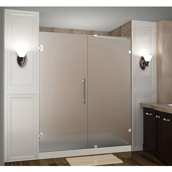 Aston SDR985F-..-71-10 71" x 72" Frameless Hinged Frosted Glass Shower Door