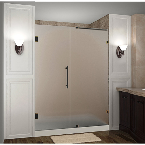 Aston SDR985F-..-56-10 56" x 72" Frameless Hinged Frosted Glass Shower Door