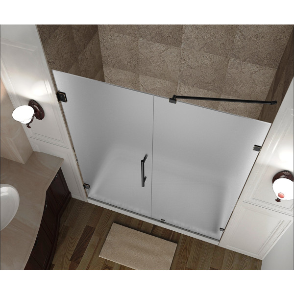 Aston SDR985F-..-68-10 68" x 72" Frameless Hinged Frosted Glass Shower Door