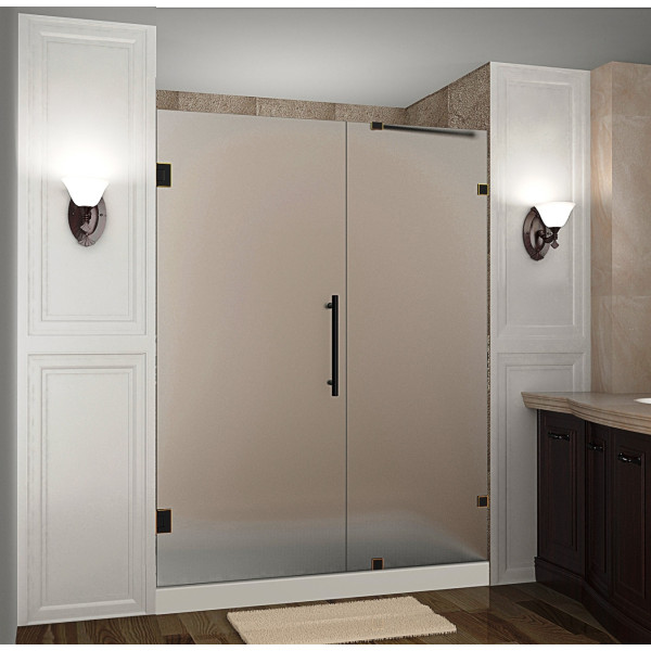 Aston SDR985F-..-69-10 69" x 72" Frameless Hinged Frosted Glass Shower Door