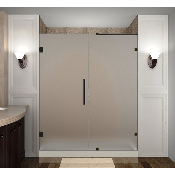 Aston SDR985F-..-70-10 70" x 72" Frameless Hinged Frosted Glass Shower Door