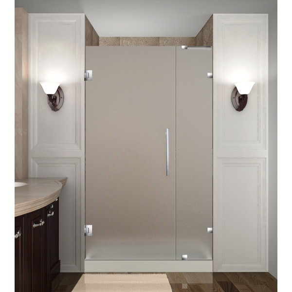 Aston SDR985F-..-29-10 29" x 72" Frameless Hinged Frosted Glass Shower Door