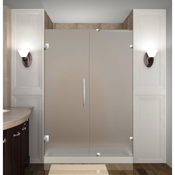 Aston SDR985F-..-48-10 48" x 72" Frameless Hinged Frosted Glass Shower Door