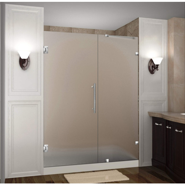 Aston SDR985F-..-68-10 68" x 72" Frameless Hinged Frosted Glass Shower Door