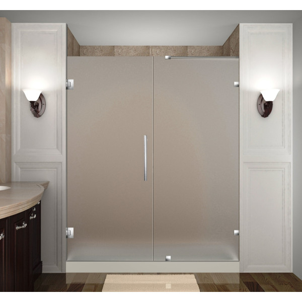 Aston SDR985F-..-70-10 70" x 72" Frameless Hinged Frosted Glass Shower Door
