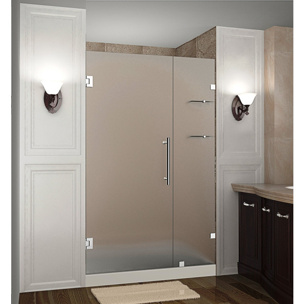 Aston SDR990F-..-48-10 48x72"  Frosted Glass Hinged Shower Door w/ Shelves