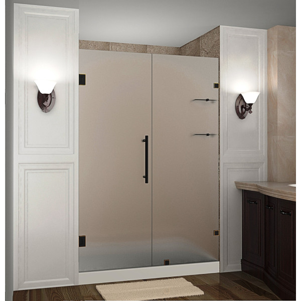 Aston SDR990F-..-54-10 54x72"  Frosted Glass Hinged Shower Door w/ Shelves