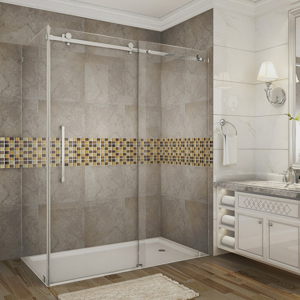 Aston SEN976-..-60-10 Completely Frameless Sliding Shower Door Enclosure