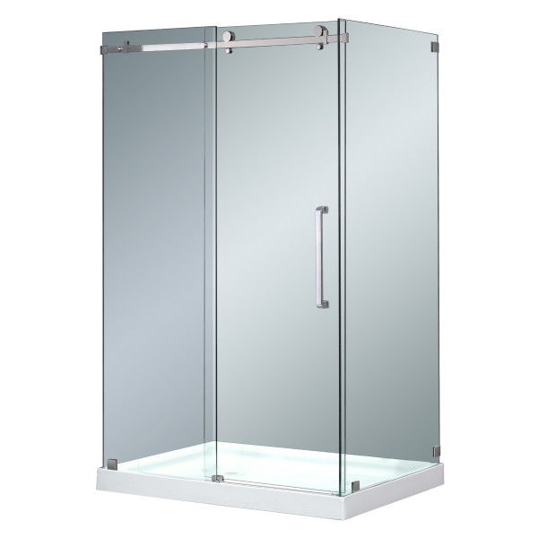 Aston SEN976-TR-..-48-10-L Moselle Frameless Sliding Shower Door Enclosure