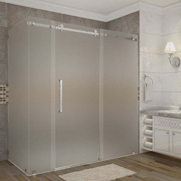 Aston SEN976F-..-72-10 Frameless Frosted Sliding Shower Door Enclosure