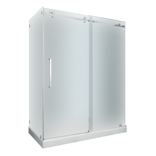 Aston SEN976F-TR-..-60-10-L Frosted Glass Sliding Shower Door Enclosure