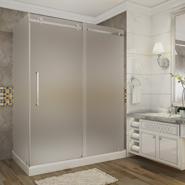 Aston SEN976F-TR-..-60-10-L Frosted Glass Sliding Shower Door Enclosure
