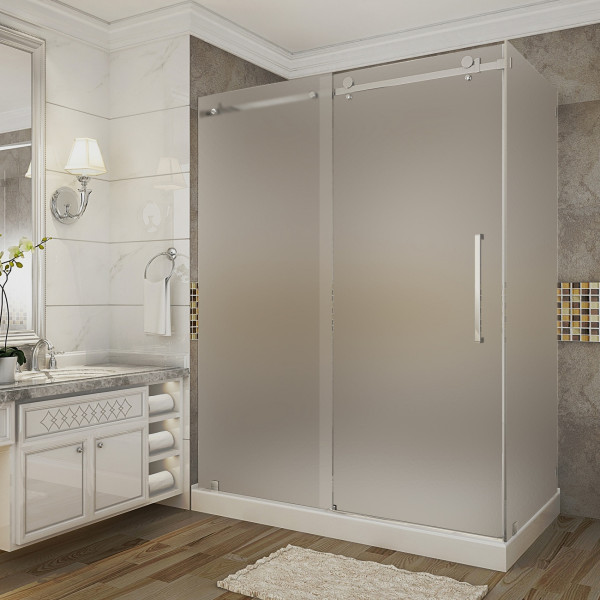 Aston SEN976F-TR-..-60-10-R Frosted Glass Sliding Shower Door Enclosure