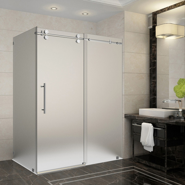 Aston Global SEN979F-..-60-10 Frameless Frosted Sliding Shower Enclosure