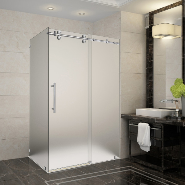 Aston Global SEN979F-..-48-10 Frameless Frosted Sliding Shower Enclosure