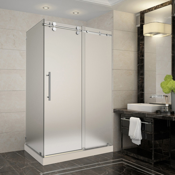 Aston SEN979F-TR-..-48-10-L Frameless Frosted Sliding Shower Enclosure