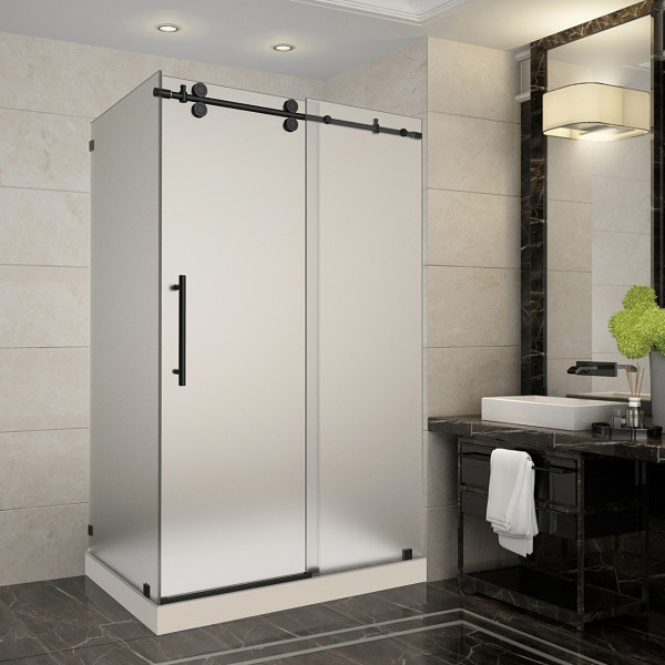 Aston SEN979F-TR-..-48-10-L Frameless Frosted Sliding Shower Enclosure
