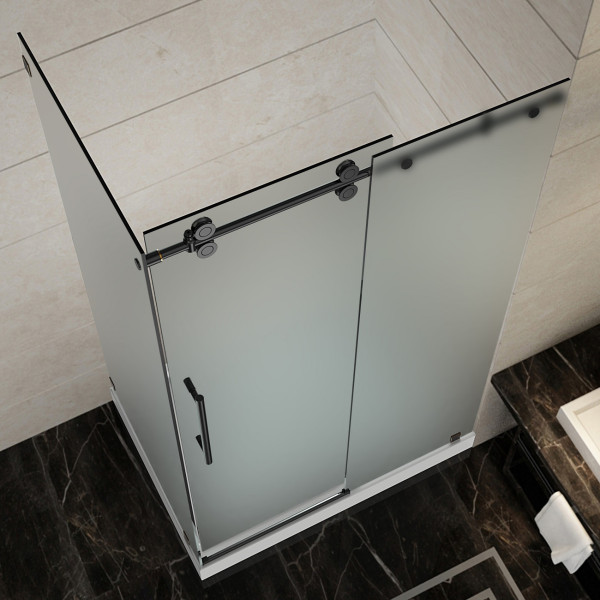 Aston SEN979F-TR-..-48-10-L Frameless Frosted Sliding Shower Enclosure