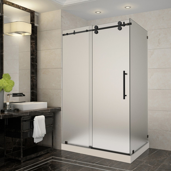 Aston SEN979F-TR-..-48-10-R Frameless Frosted Sliding Shower Enclosure