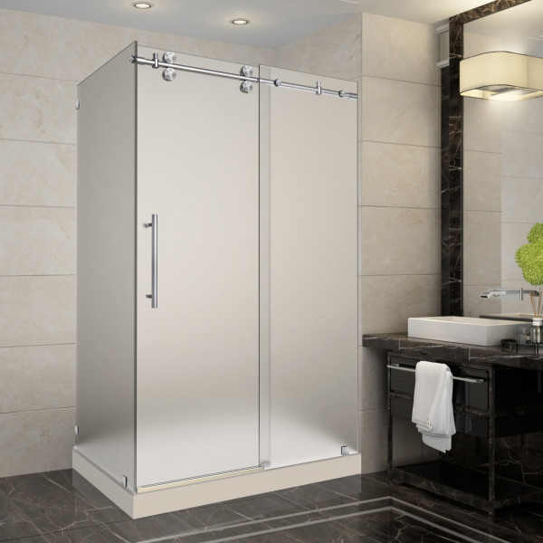 Aston SEN979F-TR-..-48-10-L Frameless Frosted Sliding Shower Enclosure