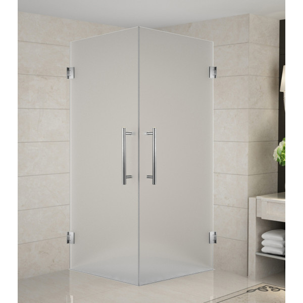 Aston Global SEN989F-..-36-10 Frameless Square Dual-Door Shower Enclosure