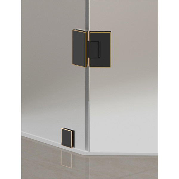 Aston SEN991F-..-34-10 Frosted Neo-Angle Shower Enclosure w/ Glass Shelves