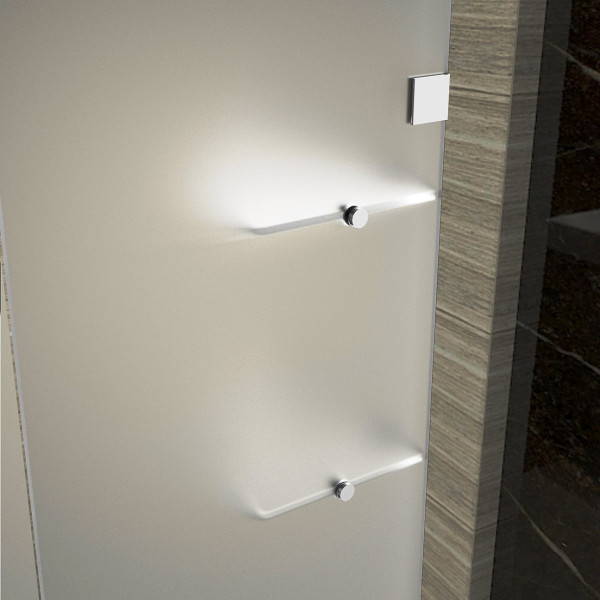 Aston SEN992F-..-3236-10 Frameless Frosted Shower Enclosure w/ Shelves