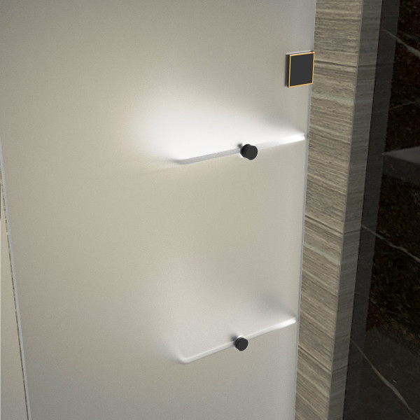 Aston SEN992F-..-3532-10 Frameless Frosted Glass Shower Enclosure w Shelves