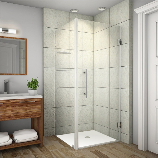 Aston SEN993-..-34-10 Frameless Square Shower Enclosure With Glass Shelves