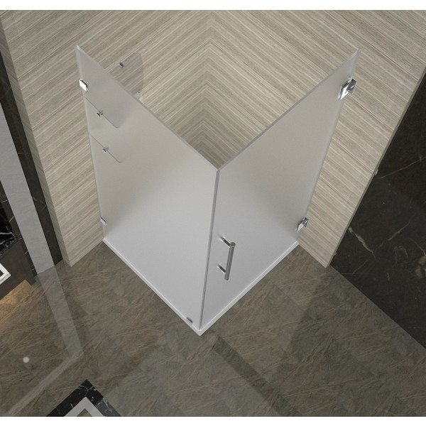 Aston SEN993F-..-38-10 Frameless Frosted Glass Shower Enclosure w/ Shelves