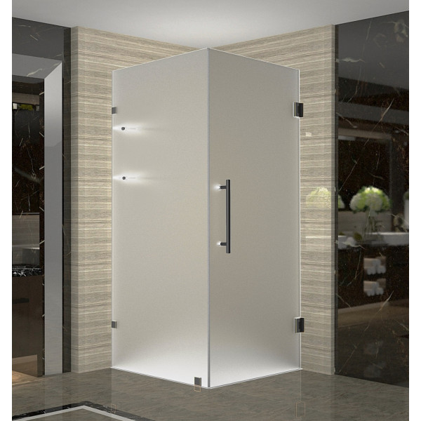 Aston SEN993F-..-32-10 Frameless Frosted Glass Shower Enclosure w/ Shelves