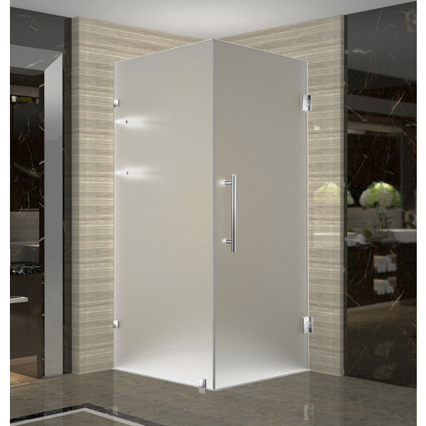 Aston SEN993F-..-32-10 Frameless Frosted Glass Shower Enclosure w/ Shelves