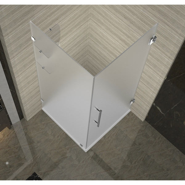 Aston SEN993F-..-38-10 Frameless Frosted Glass Shower Enclosure w/ Shelves