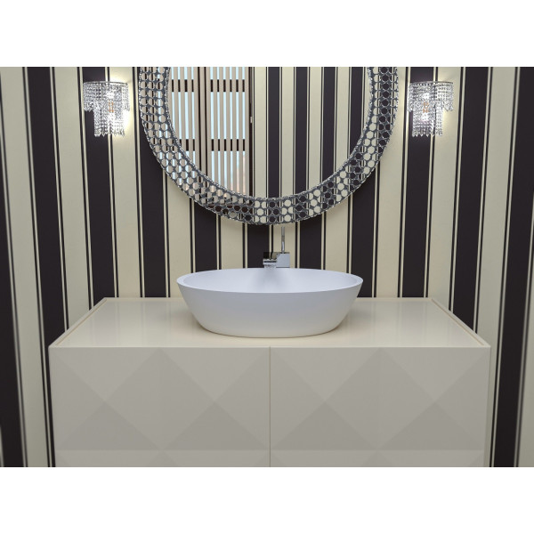 Aquatica Sens-Sink-Wht Solid Surface Stone Lavatory Vessel Sink