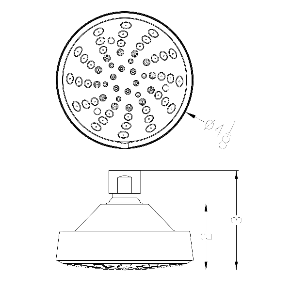 Dawn SH0160.00 Round Multifunction wall mounted showerhead