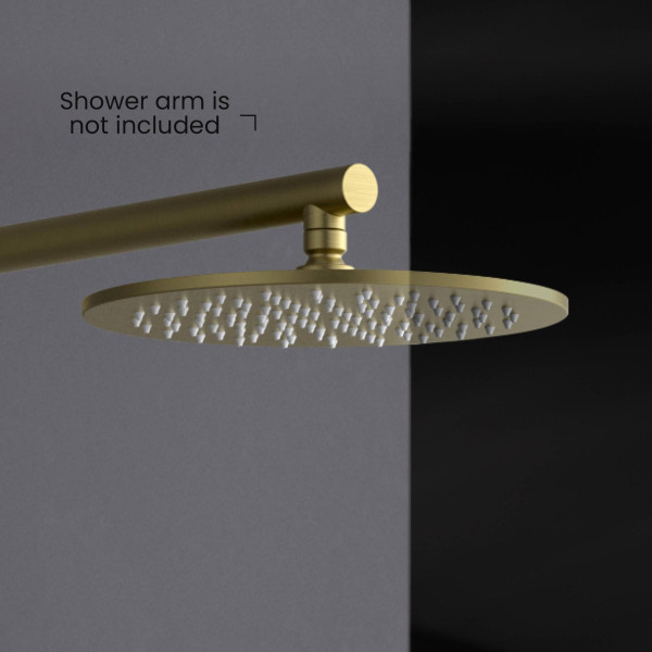KIBI SH1002BG Circular 10" Metal Thin Profile Rain Shower Head 1.75 GPM