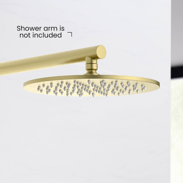 KIBI SH1002BG Circular 10" Metal Thin Profile Rain Shower Head 1.75 GPM